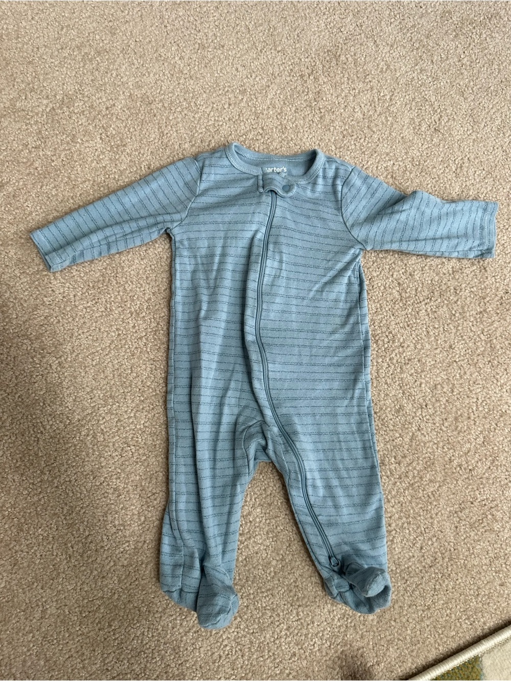 carter's Striped Footie in Blue Baby 6M